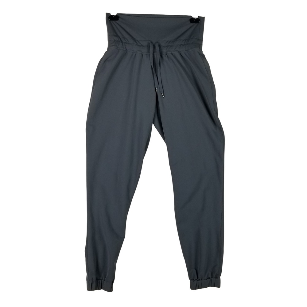 Athleta Jogger Pants Womens 10 Dark Gray High Rise Drawstring Activewear 243164